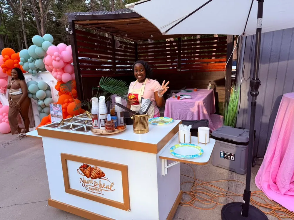 Yum&Heal dessert cart decorated for a colorful celebration