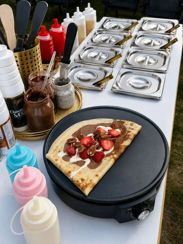 Yum&Heal team preparing toppings at an event station
